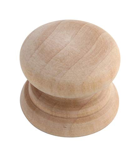 6PCS - Silverline Round Unfinished Wood Cabinet Knobs Pulls for Drawer Furniture Wardrobe Cupboard Kitchen Bathroom, Height 1-1/4" Silverline Hardware