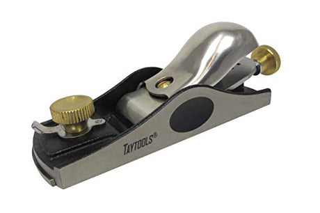 Taytools 468273 Low Angle Block Plane with 12 Degree Bed, Ductile Cast Iron Body, Stainless Knuckle Cap, Blade Hardness 55-60 HRC Taytools
