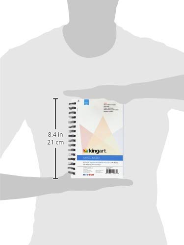 KINGART 600-2 Mixed Media SKETCHBOOKS, 5.5 x 8.5 Inches, 60-Sheet Spiral Bound Drawing Pads, Micro-Perforated, for Wet and Dry Media, Pack of 2 KINGART