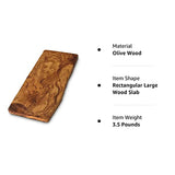 THE LIVE EDGE - Olive Wood Long Charcuterie Board | Rustic Large Wooden Cutting Board for Kitchen | Cheese and Bread Cutting Wood Board | Handmade The Live Edge