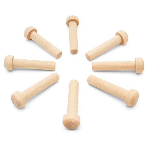 Wood Axle Pegs 1-1/4-inch, Pack of 25 Mini Wooden Peg for Wood Train Craft, Fits 1/4-inch Hole Wooden Wheels for Crafts, by Woodpeckers