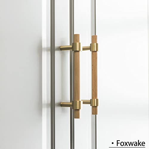foxwake Natural Wood Kitchen Cabinet Handles 3~5 Inch 12Set Center to  Center Adjustable Double Hole Euro Scandi-Modern Dresser Knob, Unfinished  DIY Drawer Pull, Brushed Brass Base – WoodArtSupply