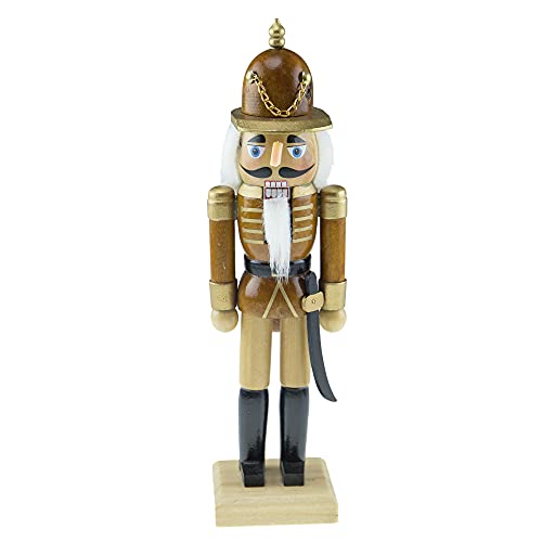 Clever Creations Brown Soldier 10 Inch Traditional Wooden Nutcracker, Festive Christmas Décor for Shelves and Tables