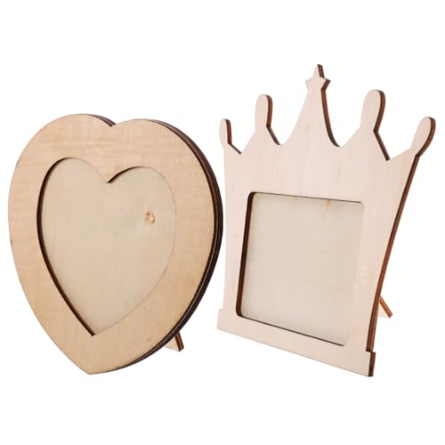 BESPORTBLE 2pcs Blank Wooden Picture Frame Wooden Photo Frame Wood Photo Frame Unfinished Picture Frame Wooden DIY Photo Frame DIY Picture Frame BESPORTBLE