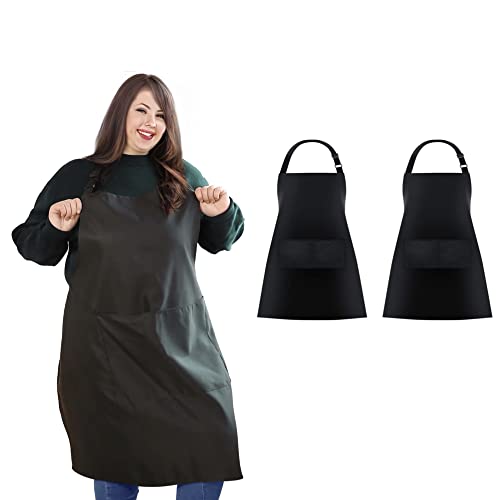 Urby Aprons for Women with Pockets Plus Size Apron XL XXL or Waist W40+, Extra Large and Long also Fits Big and Tall Men,Heavy Duty Durable Reusable - WoodArtSupply