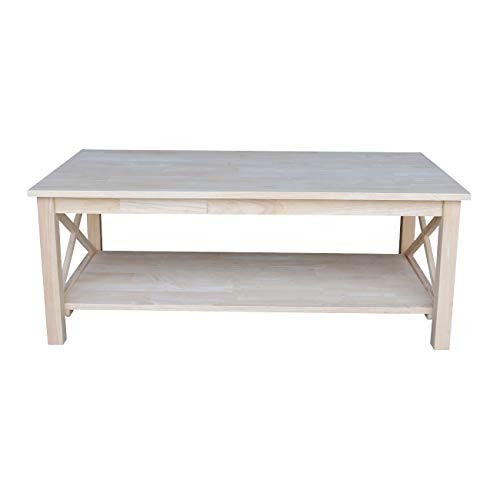 International Concepts Hampton Coffee Table, Unfinished - WoodArtSupply