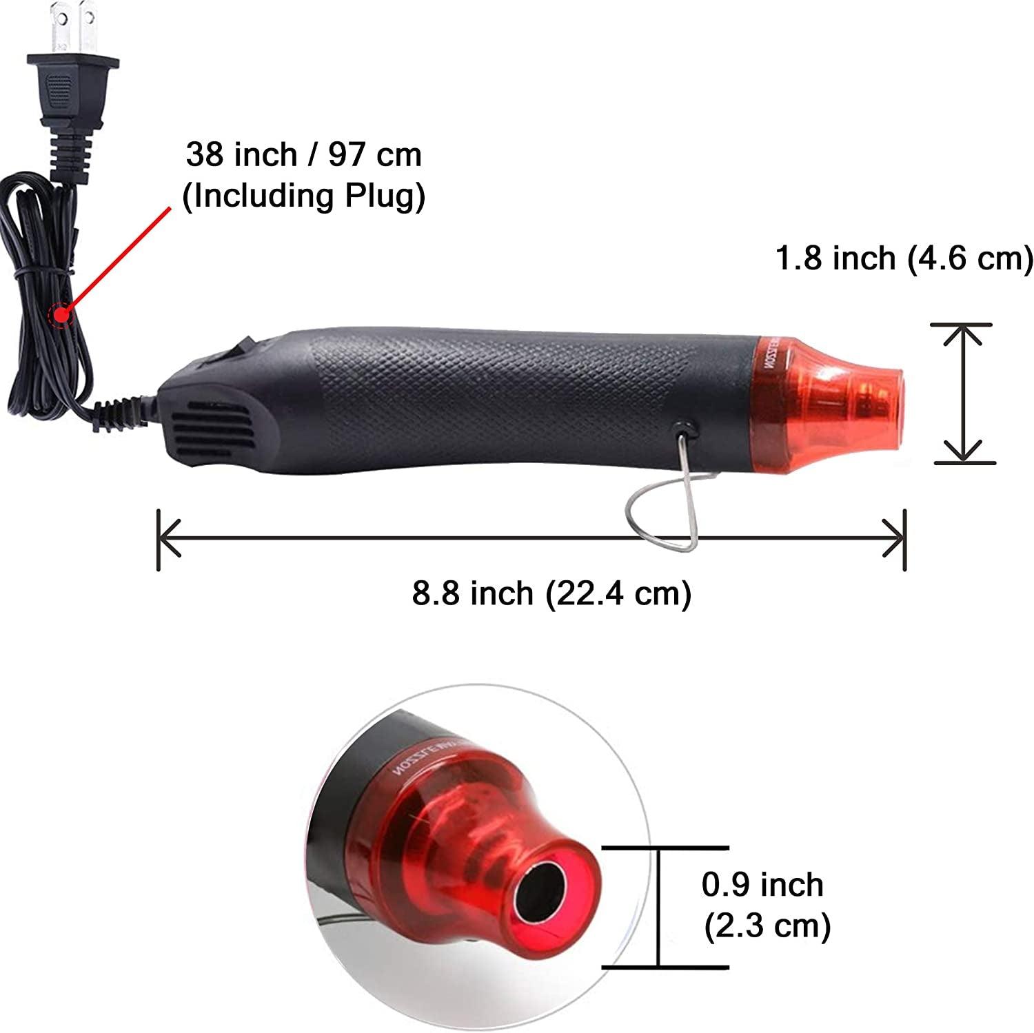 Mini Heat Gun,Temperature Heat Tool for Epoxy Resin,Tumbler Embossing for  Removing Epoxy Cup Painting Resin,Black 