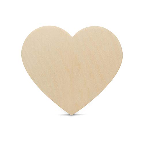 Wooden Heart Cutouts for Crafts 8 inch, 1/4 inch Thick, Pack of 3 Unfinished Wooden Heart Shapes, by Woodpeckers | Great for Valentines Day Crafts & Woodpeckers
