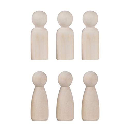 NUOBESTY Natural Unfinished Wooden Peg Doll Bodies Family Member Great for Arts and Crafts 20 Pcs NUOBESTY