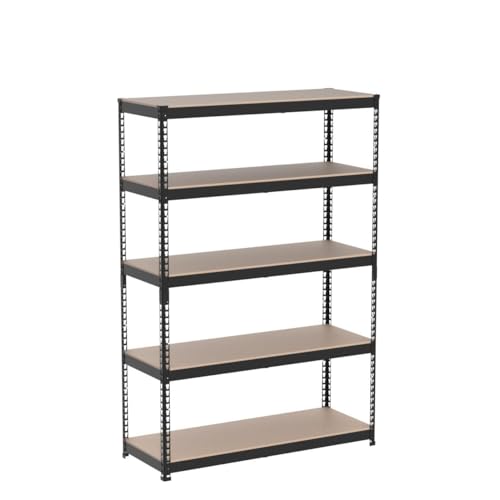 HOMEDANT Z-beam 5 Tier Laminated Heavy Duty Garage Storage Adjustable Wide Size Metal Shelving Unit Utility Rack Shelves Organization Multipurpose HOMEDANT