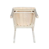 International Concepts Pair of X-Back Dining Chairs, Unfinished Wood IC International Concepts