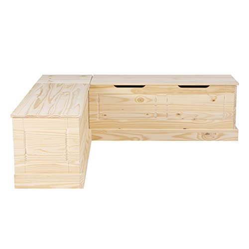 Linon Unfinished Wood Backless Interior Storage Harris Nook Linon