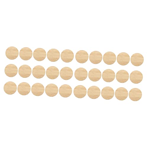 Operitacx 30 Pcs Round Bamboo Unfinished Round Chips Unfinished Wooden Cutouts Wood Slice Ornaments Unfinished Wooden Slices Blank Cds Kids Painting - WoodArtSupply