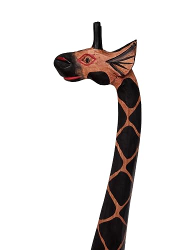 Extra Tall 5' Giraffe Hand Carved Wooden African Statue Sculpture - WoodArtSupply