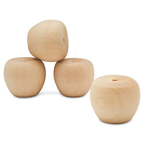 Unfinished Wood Mini Cherry Apple, 3/4 inch, Pack of 50 for Wooden Doll Head and Wood Crafts, by Woodpeckers Woodpeckers
