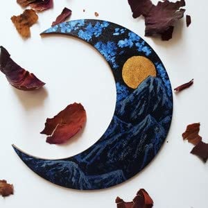 Unfinished Wood Crescent Moon Shape | DIY Celestial Night Sky Craft Cutout | Up to 36" 14" / 1/2" 24 Hour Crafts