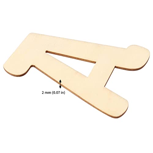 JAPCHET 104 Pieces 4 Inch Wood Wooden Letters, Unfinished Decorative Paintable Wood Craft Alphabet Cutout Capital Wooden Letters for Painting, Home JAPCHET