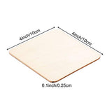 ZOENHOU 150 PCS 4 x 4 Inch Squares Unfinished Wood Pieces, Durable Blank Basswood Sheets, Square Wooden Tiles for Crafts Wall Symbol Letter ZOENHOU