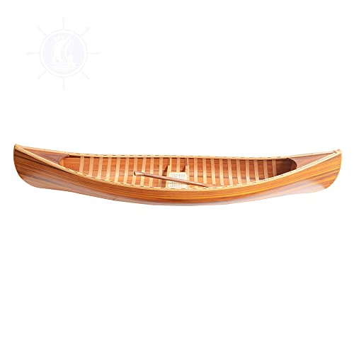 Old Modern Handicrafts Wooden Canoe with Ribs Curved Bow 10' Matte Finish for Display Old Modern Handicrafts