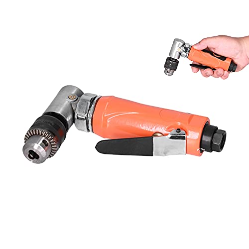 Right Angle Air Drill Alloy Steel Power Air Angular Drilling Machine 1500rpm Pneumatic Drill Elbow Head Manual Tool (American style) LiebeWH