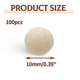 Uenhoy 100 Pcs Wooden Round Ball 3/8" (10mm) Unfinished Natural Wood Balls Wooden Spheres for Crafts and DIY Projects Uenhoy