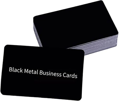 Kussiny, 100 Pack Black Metal Business Cards Blank Engraved Name Card Sublimation Aluminum - WoodArtSupply