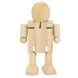 Natudeco 10PCS Toy People Set Unfinished Wood Toys Wooden Craft People Figures Unfinished Wooden Figures Kit Joint Adjustables Robot Paintable Natudeco