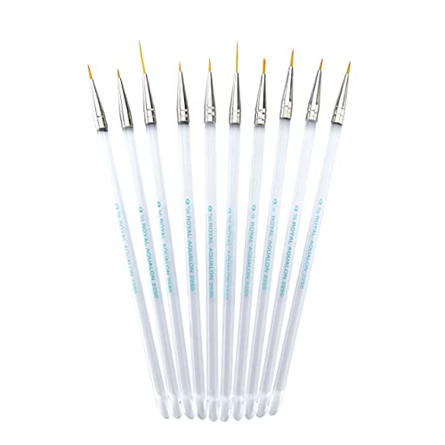 Aqualon Royal & Langnickel Detail Artist Brush Set, 10-Piece - WoodArtSupply