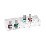 Isaac Jacobs Clear Acrylic 12 Compartment Nail Polish Holder, Organizer for Makeup, Essential Oils, Storage Solution, Rack Display (2 Rows (x6)) Isaac Jacobs International