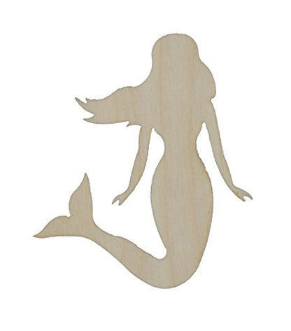 Mermaid Cut Outs Unfinished Wood Mini Mermaids 2.5" Inch 6 Pieces MER-06 C