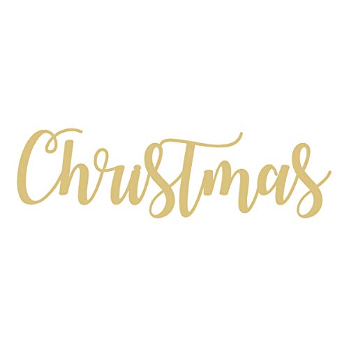 Word Christmas Cutout Unfinished Wood Christmas Holiday Seasonal Door Hanger MDF Shape Canvas Style 2 (12") Diverse Woodworking