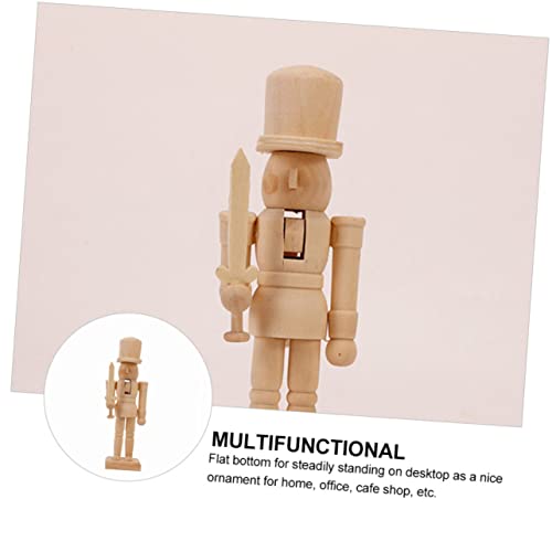 ARTIBETTER 3pcs Paintable Nutcracker Figures Nutcracker Unfinished Wooden Unfinished Wood Nutcracker Stocking Stuffer Gifts Unfinished Wood Crafts ARTIBETTER
