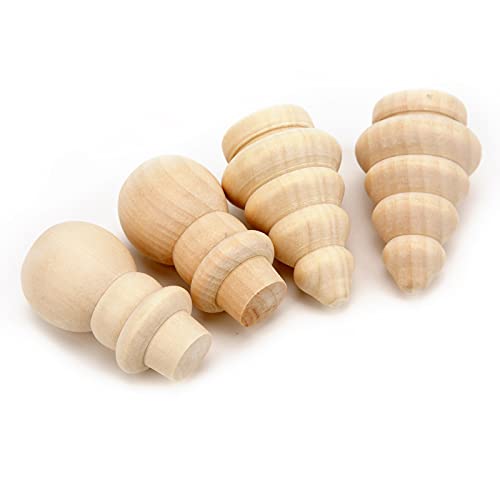 26Pcs Christmas Peg Dolls, Unfinished Wood Christmas Tree Acorn Snowman Figurines Body Shape for Arts and Crafts Children Kid Graffiti Drawing Toy - WoodArtSupply