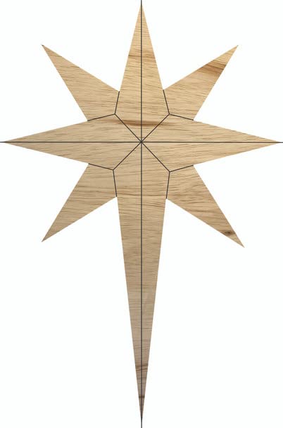 Star of Bethlehem Wood 5" Shape, Unfinished Christmas Nativity Cutout, DIY