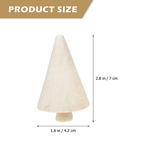TEHAUX Unfinished Wood Christmas Tree 9pcs Wooden Christmas Trees to Paint Blank Wooden Peg Dolls Xmas Tree DIY Crafts Wooden Puppet Blank Figurines TEHAUX