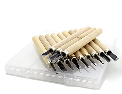 HAZOULEN Wood Carving Knife Set, 12 Pcs Carving Tools for DIY Sculpture Beginners - WoodArtSupply