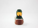 Selsela Mallard Duck Keychain Ring Hook Clip Charm Miniature Wood Mini Figurine Small Animal Drake Green Head Selsela