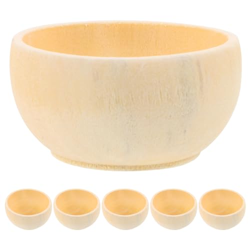 NUOBESTY Wood Unpainted Crafts Bowls Unpainted Wood Figures s s s s Miniature Wood Bowl Wooden Sorting Bowls