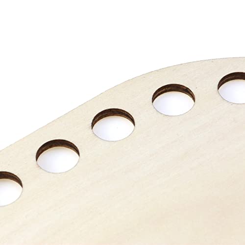 UTALIND 2 Pcs Oval Wooden Basket Bottom Shapers, Blank Hollow Basket Wood Bases for DIY Knitting Crochet Bag Bottom Shaper Craft Making Basket UTALIND