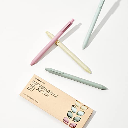 Kaco Eco Friendly Pens 4 Pieces Cute Colorful Gel Ink Pens with Black Ink Retractable Colored Pen Set Office School Supplies Statonary Kaco