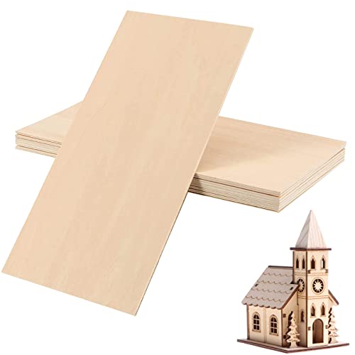 LINSHRY Basswood Sheets 1/16, 5 Pcs 12x8 Inch Thin Plywood Wood Sheets for Architecture Model, Engraving, Creative Painting or School DIY Projects - WoodArtSupply