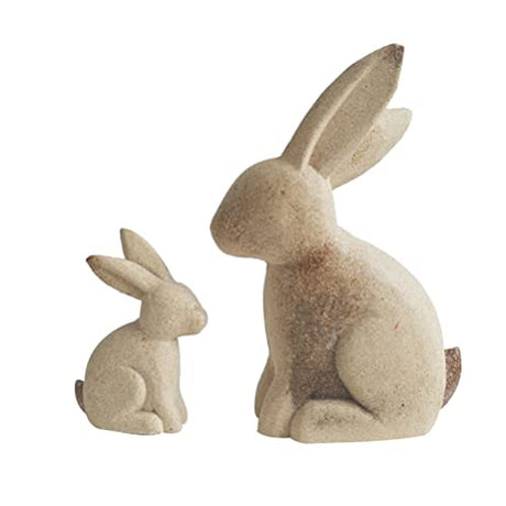 MAGICLULU Home Decoration Ornaments 1 Pair Unfinished Wooden Rabbit Wood Crafts Wood Bunny Cutout Figurine Ornament for DIY Craft Home Easter Party MAGICLULU
