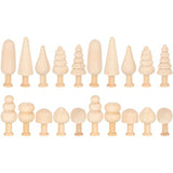 Toddmomy 20pcs Unfinished Wooden Tree Mushroom Natural Mini Peg Dolls Various Blank Plain Unpainted Puppet Wood People Bodies Figure for Arts Crafts Toddmomy
