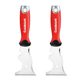 Goldblatt 2 Pieces 9-in-1 Paint Scraper Tools - Heavy Duty Stainless Steel Painters Tool With Metal Hammer End, Putty Knife Finishing Tools, Heavy Goldblatt