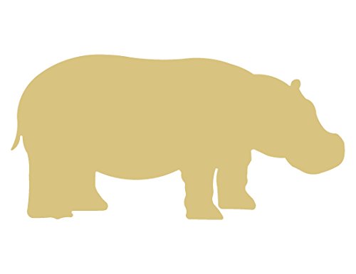 Hippo Cutout Unfinished Wood Zoo Theme Kids Nursery Decor Door Hanger MDF Shape Canvas Style 1 Diverse Woodworking