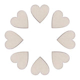Vosarea 50pcs Wooden Hearts Slices Blank Unfinished Wooden Discs Cutout Pieces Embellishments for Scrapbooking Wedding Table Scatter DIY Arts Craft VOSAREA
