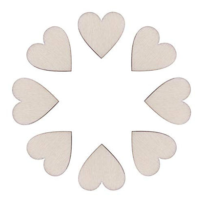 Vosarea 50pcs Wooden Hearts Slices Blank Unfinished Wooden Discs Cutout Pieces Embellishments for Scrapbooking Wedding Table Scatter DIY Arts Craft - WoodArtSupply