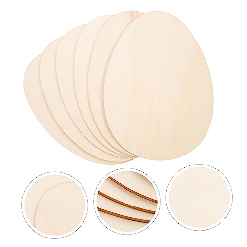 Abaodam 12pcs Easter Wood Chips Easter Wooden Egg Cutout DIY Graffiti Chip Unfinished Wooden Shapes Easter Egg Hanging Decor Wood Crafts Unfinished Abaodam