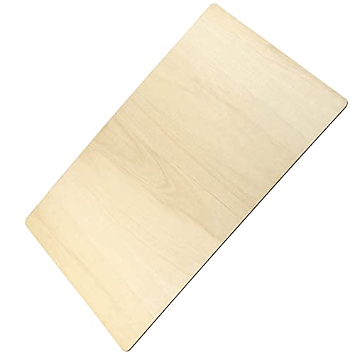 KOHAND 10 PCS 18 x 12 Inch Rectangle Unfinished Wood Pieces, Large Rectangle Plywood Board, 3mm Poplar Plywood Rectangle Wooden Cutouts for Crafts, KOHAND