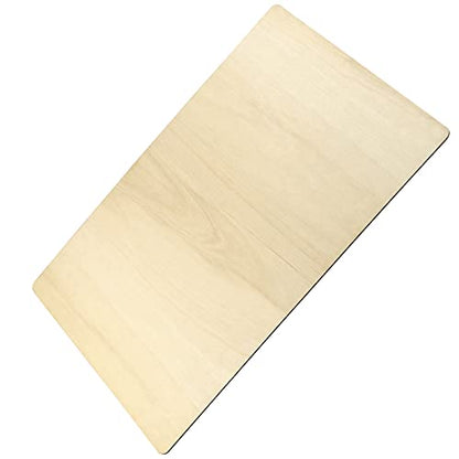 KOHAND 10 PCS 18 x 12 Inch Rectangle Unfinished Wood Pieces, Large Rectangle Plywood Board, 3mm Poplar Plywood Rectangle Wooden Cutouts for Crafts,